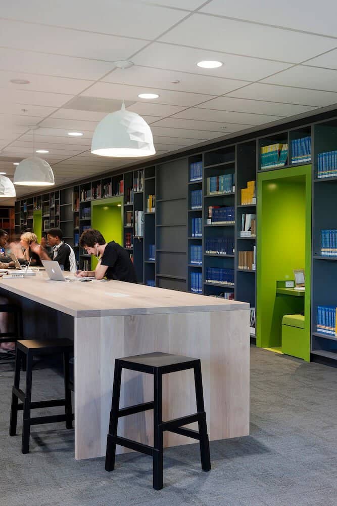 modern office design with green personal areas