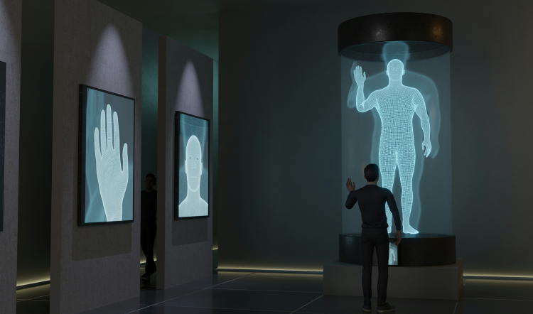 Immersive holographic display technology showcased at InfoComm 2026, representing the future of AV integration and presence-based video collaboration