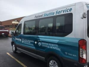 Van with Patient Shuttle Service wrap