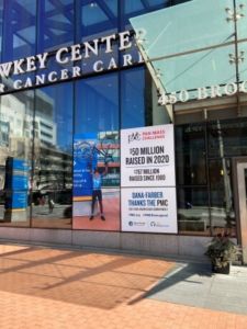 Poster outside hospital building promoting event