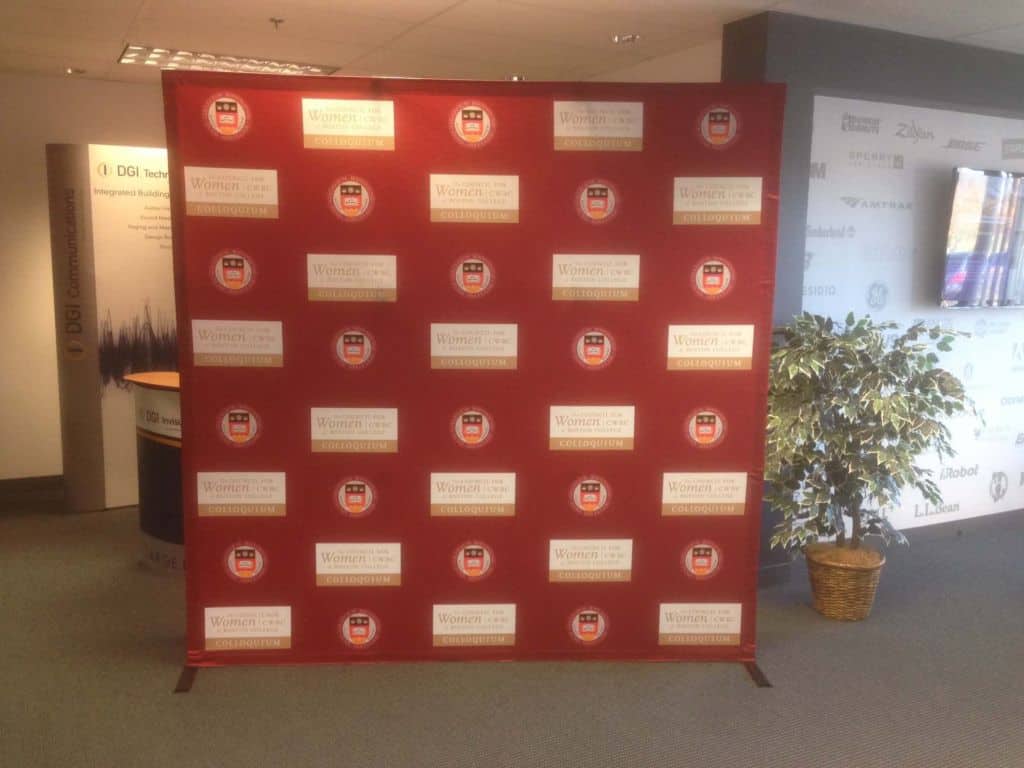 red step and repeat banner